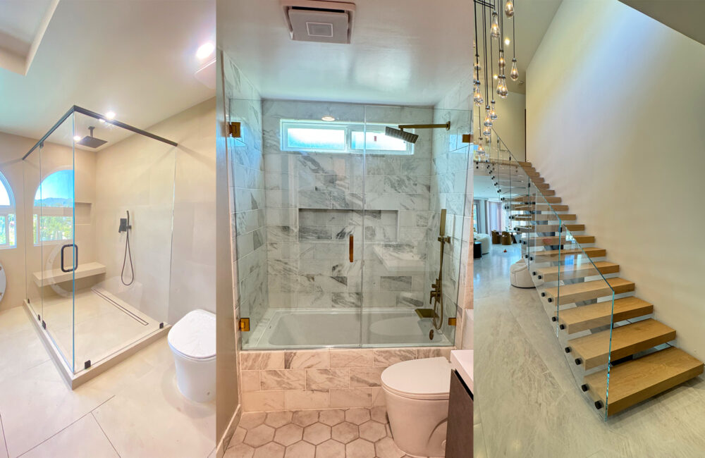 Custom frameless shower door installation in Culver City, CA
