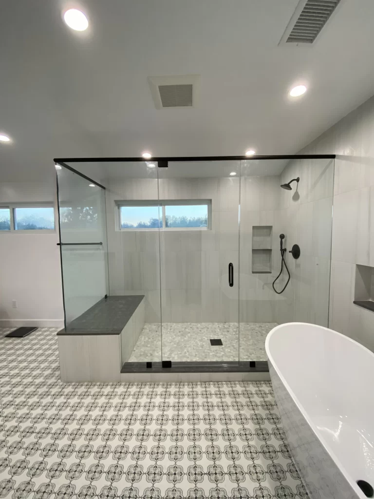 frameless shower doors batt black